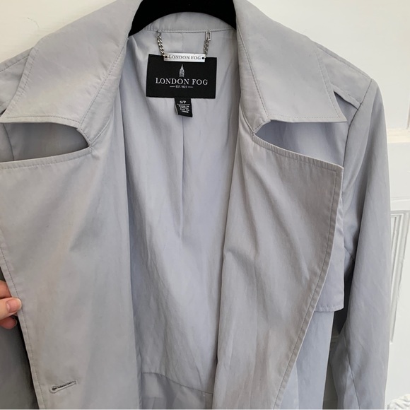 London Fog grey trench, size S - Picture 9 of 16